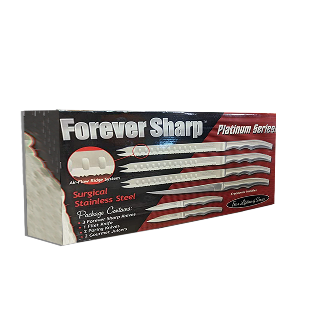  Forever Sharp Platinum Series 8 Pc Surgical Stainless Steel  Knives: Chefs Knives: Home & Kitchen