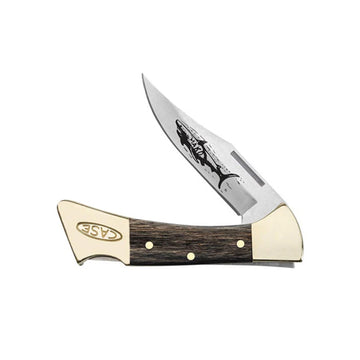 Case WR XX Pocket Knife Black Staminawood Mako W/Leather Sheath