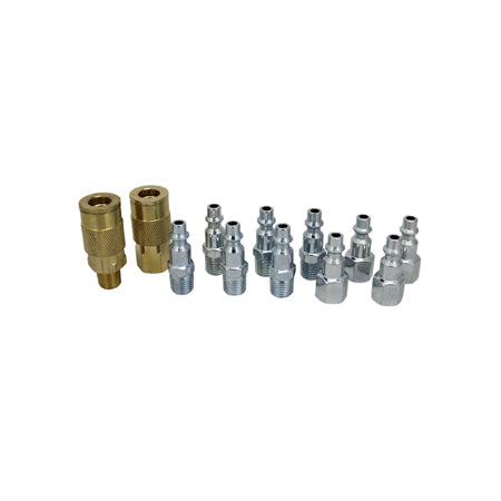 EXELAIR® EX0312MKIT - Air Coupler and Plug Accessory Kit - 1/4" M-STYLE® Brass Couplers and 1/4" M-STYLE® Steel Plugs - (12-Piece)