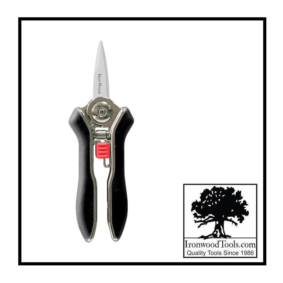 Company Needle Nose, Stainless Steel, 6” Secateurs IW1400 with Serrated Base for Herbs, Flowers, House Plants