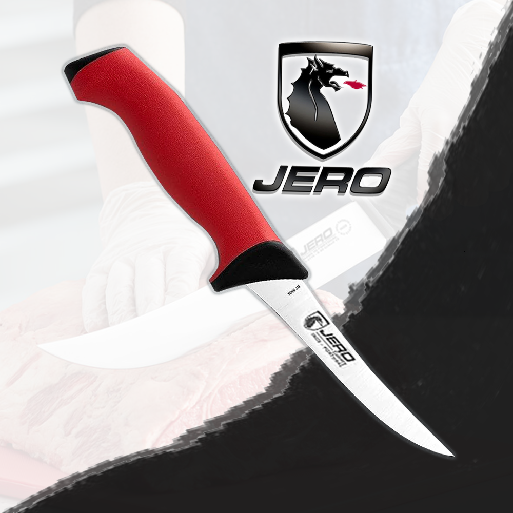 Jero Pro Series TR 5" Curved Semi Flexible Boning Knife - Soft Traction Grip