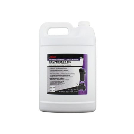 High-Performance Conventional Air Compressor Oil (SAE 30W, ISO 100), 1 Gallon