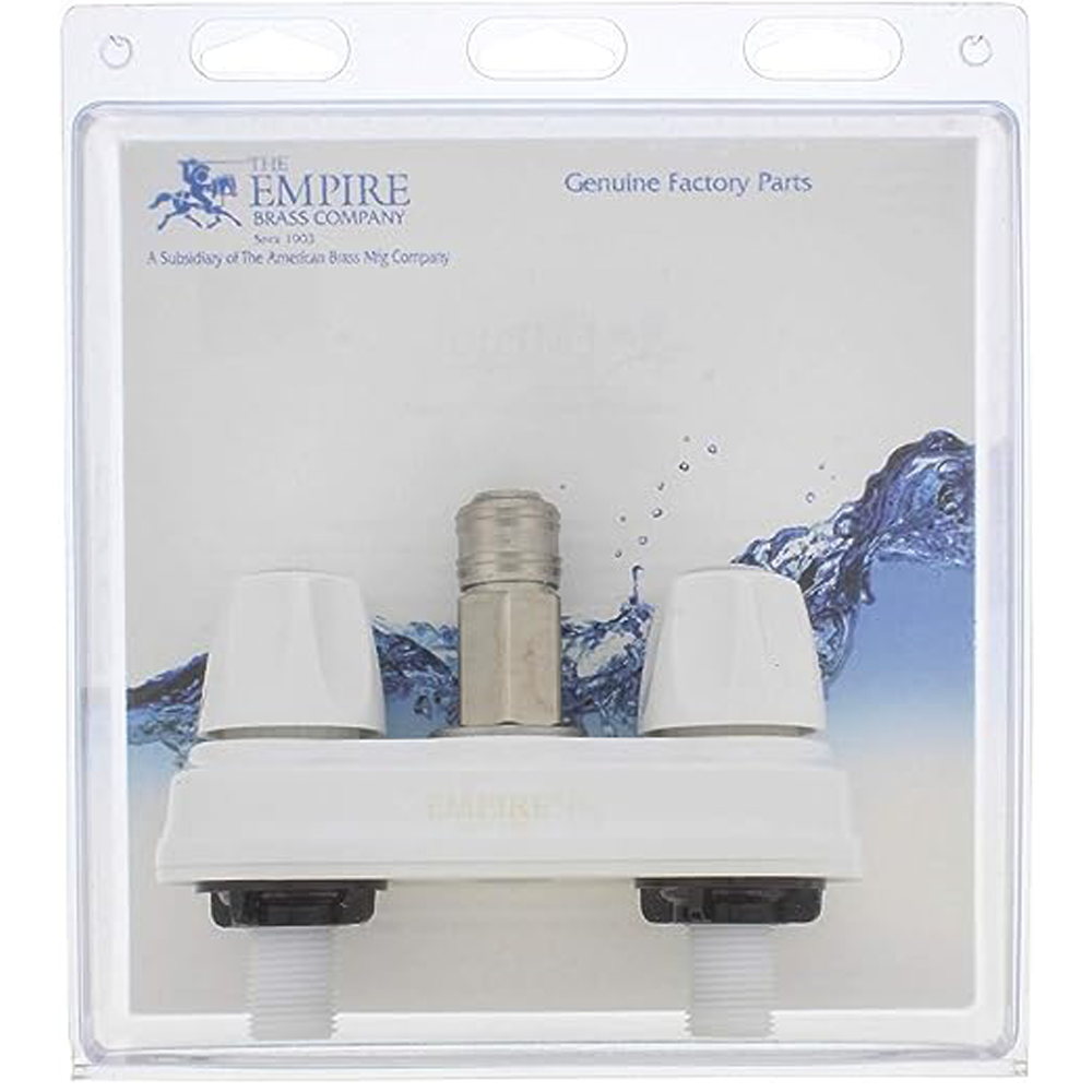 Empire Faucets RV Outside Shower Valve Kit - 4 Inch Quick Connect Valve and RV Outdoor Shower Faucet in White