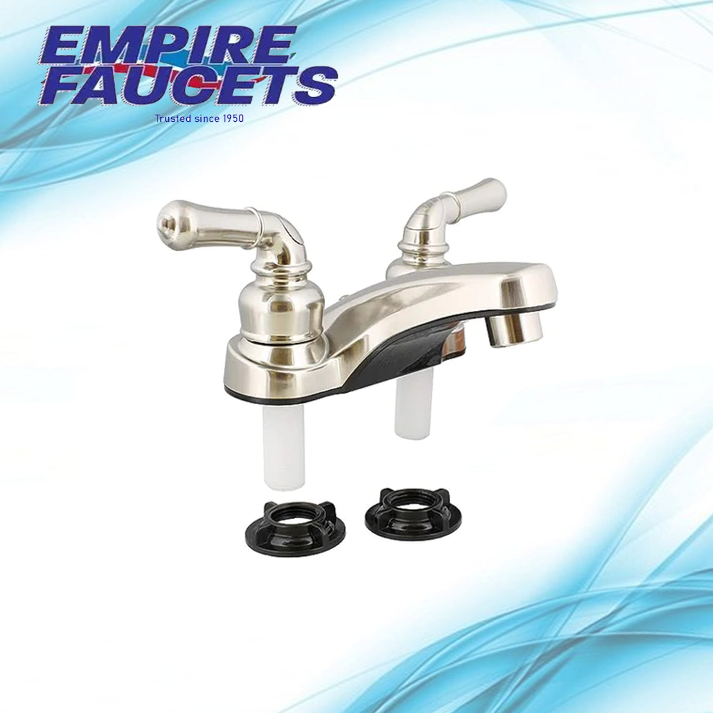 Empire Faucets RV Lavatory Faucet - 4 Inch Nickel Bathroom Faucet for RV Sink, Water Saving Aerator and Teapot Handles