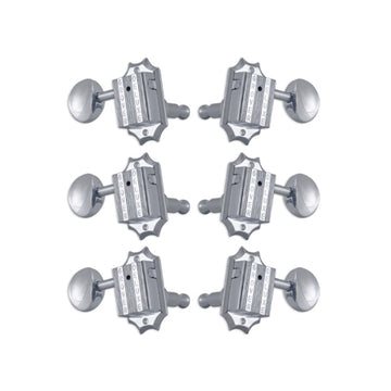Vintage Deluxe Chrome W/ Metal Button Set 6 3+3