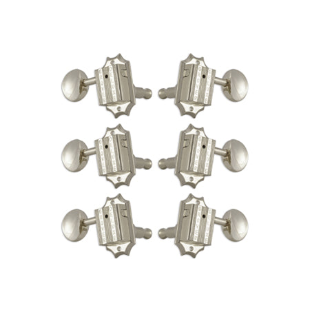 Vintage deluxe nickel w/ Metal button set 6 3+3