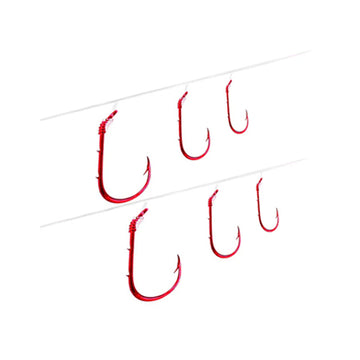 Eagle Claw 139GEH-8 Snelled Hooks, 6-Pack, Sz8, Red Classic Baitholder