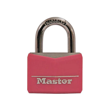 Master Lock 146D Covered Aluminum Keyed Padlock, 1-9/16 inches, Pink