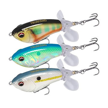 Topwater Fishing Lures with BKK Hooks, Pencil Plopper Fishing Lures for Bass