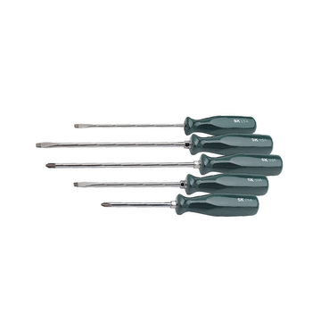 SK Hand Tools 86321 | 5 Piece SureGrip Long Reach Screwdriver Set