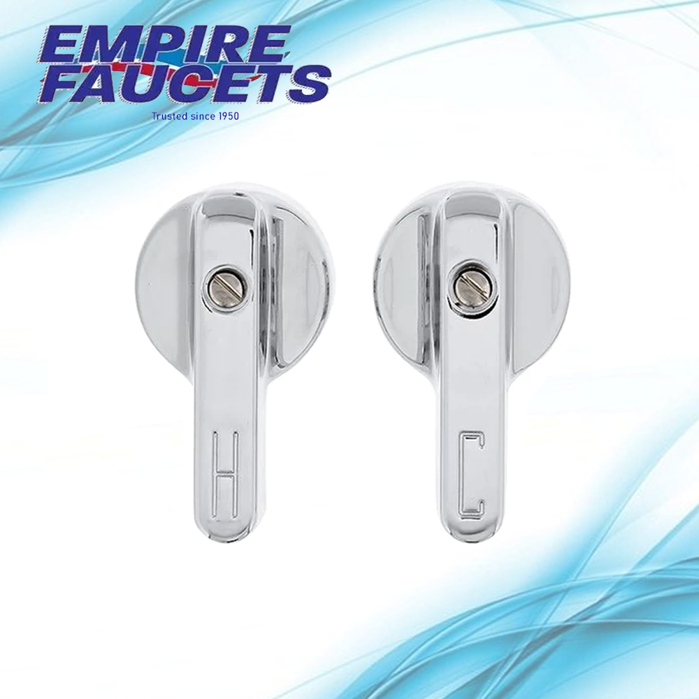 Empire Faucets Bathtub Faucet Handles - Chrome Replacement Bathtub Faucet Knobs - 17pt Broach Metal Lever Shower Handles