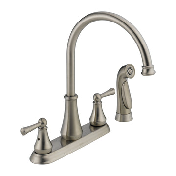 Delta Faucet Two Handle Kitchen Faucet with Spray in Stainless - 21902LF-SS