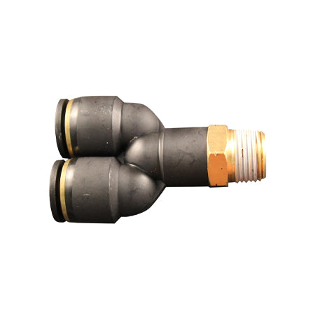 1/4" MNPT 1/4" OD Push-to-Connect Swivel Y-Connector (Box of 10)