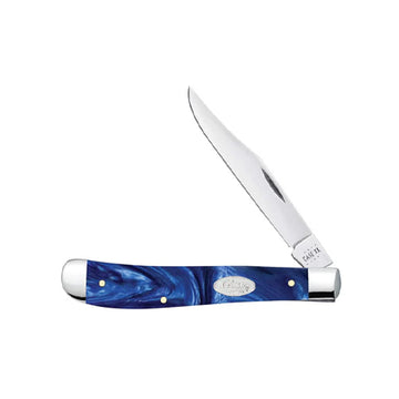 Case XX WR POCKET KNIFE SLIMLINE TRAPPER - BLUE PEARL KIRINITE®, ITEM 23445, LENGTH CLOSED 4 1/8 INCH (101048 SS)