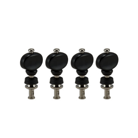 Champion™ Uke Pegs W/ Black Buttons Nickel Set 4
