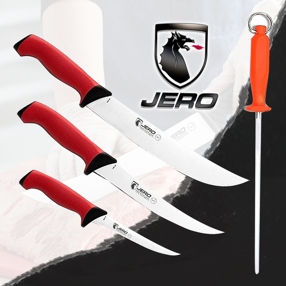 Jero TR Series Butcher Knife Set - 10" Cimeter - 8" Breaking - 6