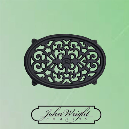 Matte Black Oval Filigree Steamer Trivet - Thumbnail 3