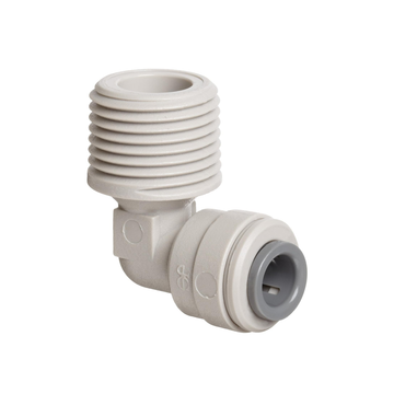 Acetal Copolymer Tube Fitting, Rigid Elbow, 1/4