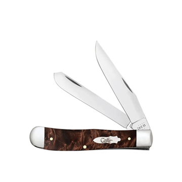 64060 POCKET KNIFE TRAPPER - BROWN MAPLE BURL WOOD
