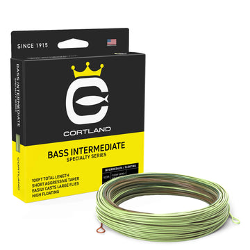 Cortland Bass Intermediate Fly Line, WF5I/F, 100FT, Clear Camo/Aqua