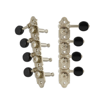 Professional Mandolin “F” Style Nickel Set 8 4 + 4 on Plate W/Black Button