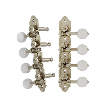 Professional Mandolin “A” Style Nickel Set 8 4 + 4 on Plate W/Pearloid Button (New 5/2023)