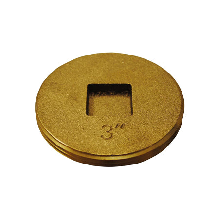 Brass Recessed Head Cleanout Plug, 3"