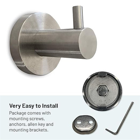 Brushed Nickel Towel Hooks - Thumbnail 4