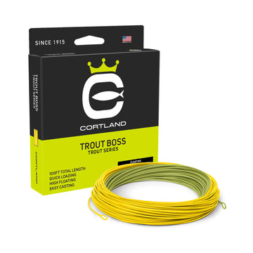 Cortland Trout Boss Fly Line, WF4F, 100 FT, Green/Yellow