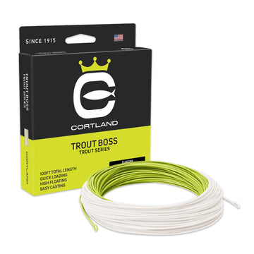 Cortland Trout Boss Fly Line, WF7F, 100 FT, Chartreuse/White