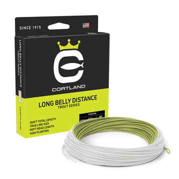 Cortland Long Belly-Distance Fly Line, WF4F, 100 FT, Olive/White