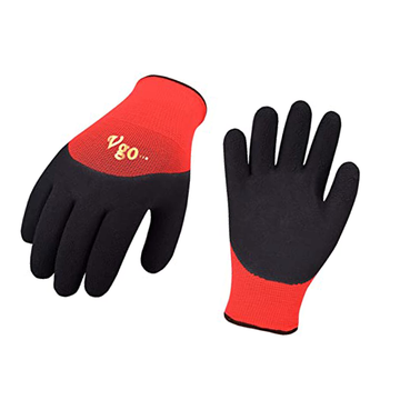 5-Pairs Freezer Winter Work Gloves, Double Lining Rubber Latex Coated