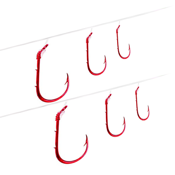 Eagle Claw 139GEH-8 Snelled Hooks, 6-Pack, Sz8, Red Classic Baitholder