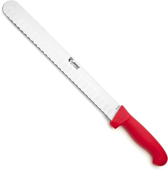 Jero Pitmaster Series Serrated Concavo Slicer - Wide 12" Granton Serrated Edge Blade