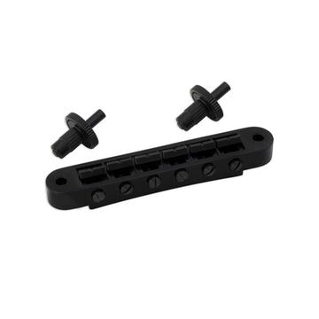 TUNE-O-MATIC GUITAR BRIDGE BLACK CHROME (NOTCHED)