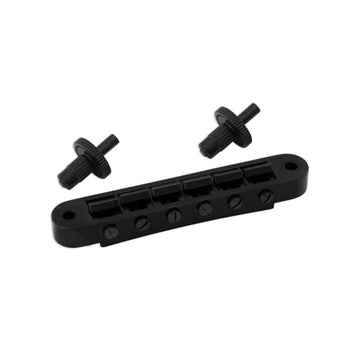 TUNE-O-MATIC GUITAR BRIDGE BLACK CHROME (UNNOTCHED)