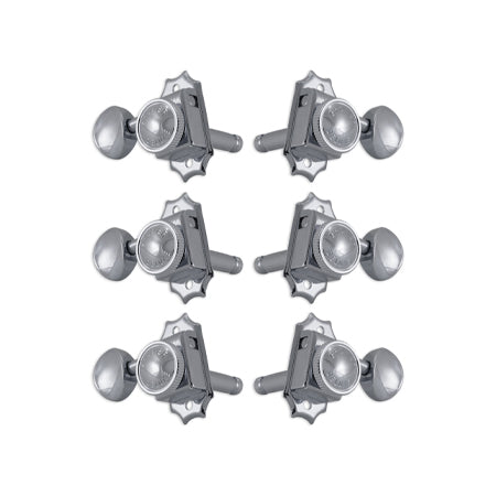 Locking Deluxe Chrome W/ Metal Button Set 6 3+3