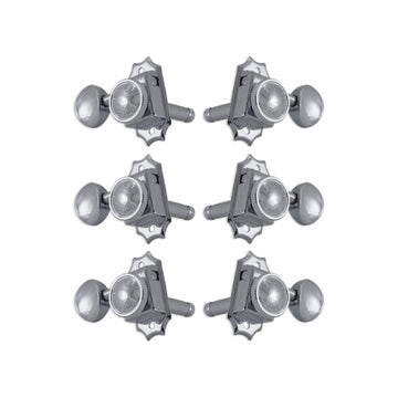 LOCKING DELUXE CHROME W/ METAL BUTTON SET 6 3+3