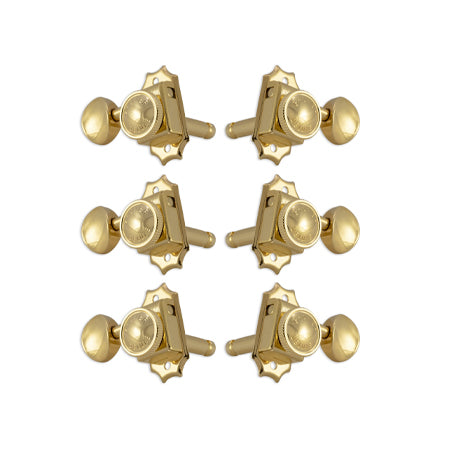 Locking Deluxe Gold W/ Metal Button Set 6 3+3