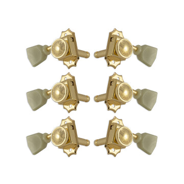 LOCKING DELUXE GOLD W/ PLASTIC KEYSTONE BUTTON SET 6 3+3