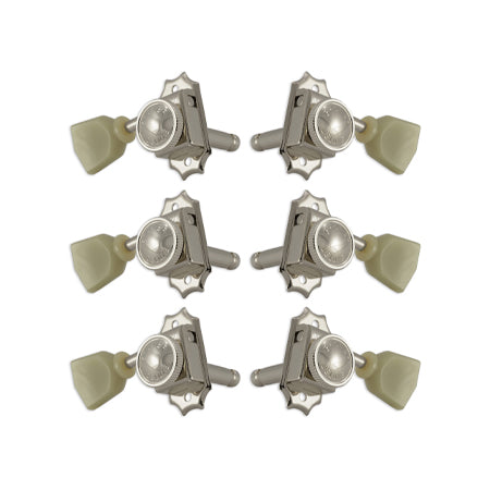 Locking Deluxe Nickel W/ Plastic Keystone Button Set 6 3+3