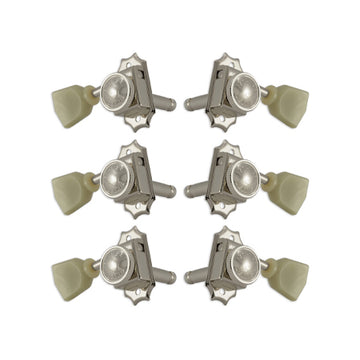 LOCKING DELUXE NICKEL W/ PLASTIC KEYSTONE BUTTON SET 6 3+3