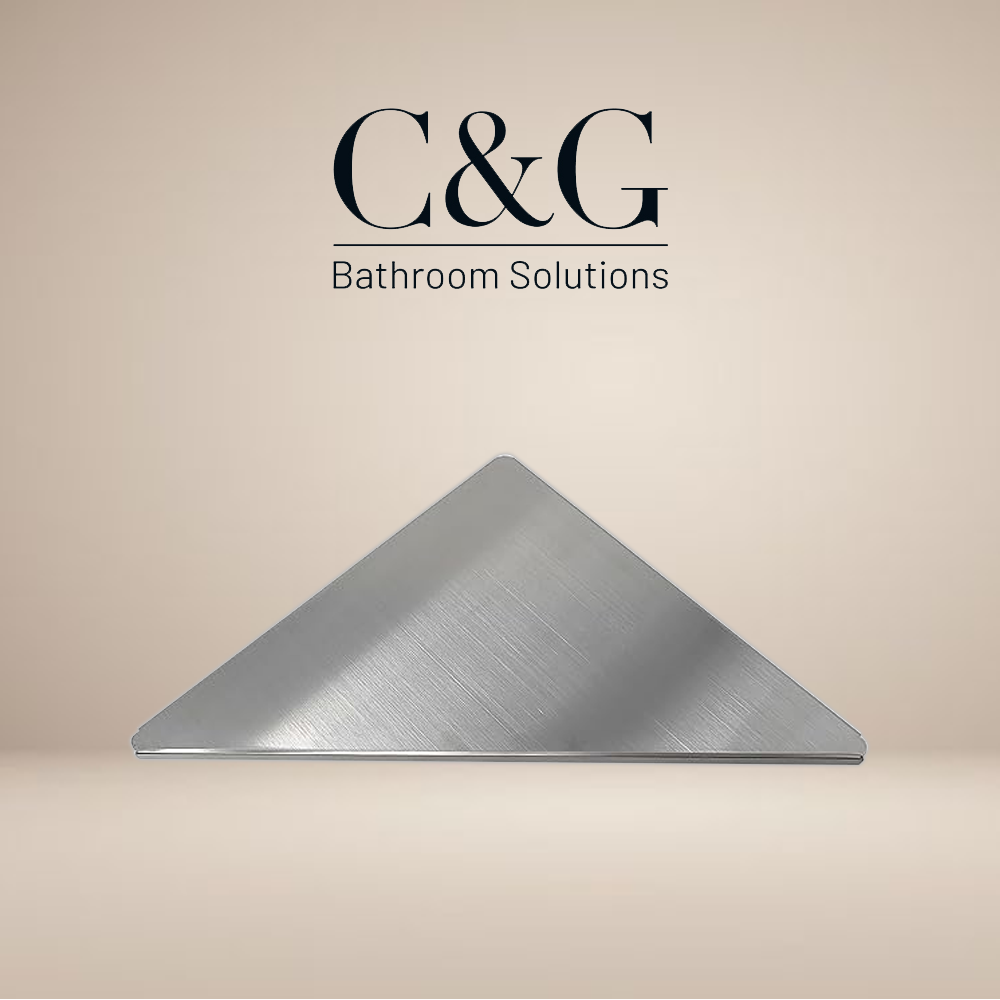 C&G BATHROOM SOLUTIONS Stainless Steel Corner Floating Shelves - Versatile and Durable Wall Corner Shelf - Rust Proof Bathroom Corner Shelves - Easy Install Corner Shelf Floating Design