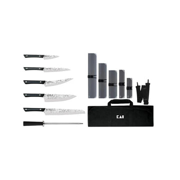 Kai PRO 7 Piece Culinary Kitchen Knife Set with Knife Roll