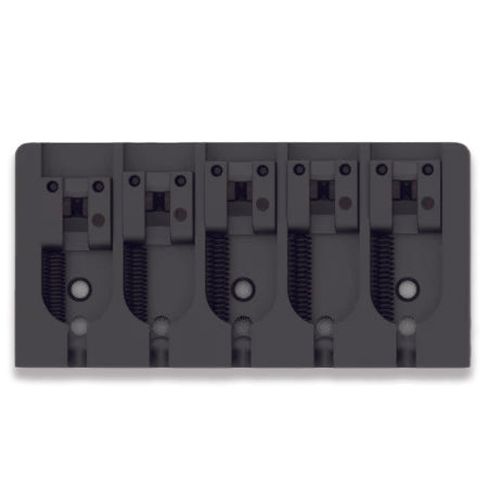 5 Stg a Style Bass Bridge - 728” (18.5mm) Spacing - Alum Black