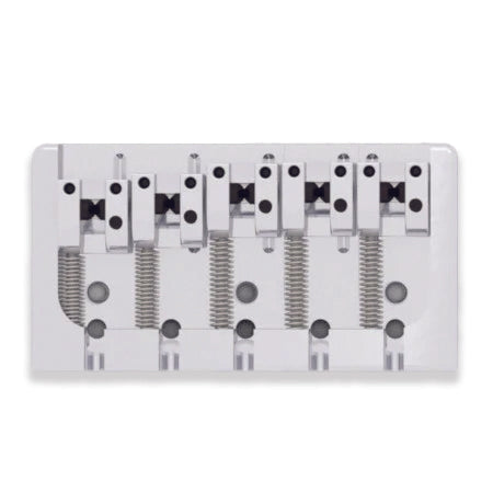 5 Stg a Style Bass Bridge - 656” (16.5mm) Spacing - Alum Chrome