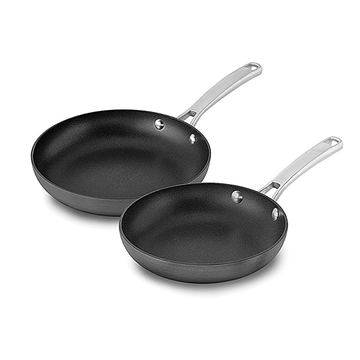 Calphalon Nonstick Frying Pan Set with Stay-Cool Handles, 8- and 10-Inch, Grey