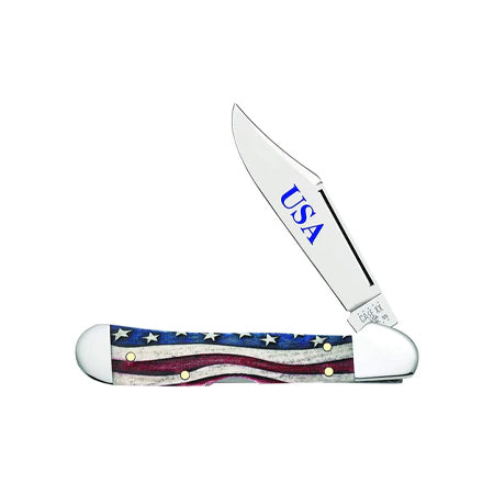 Pocket Knife Patriotic Smooth Natural Bone Mini Copperlock, 61749LSS