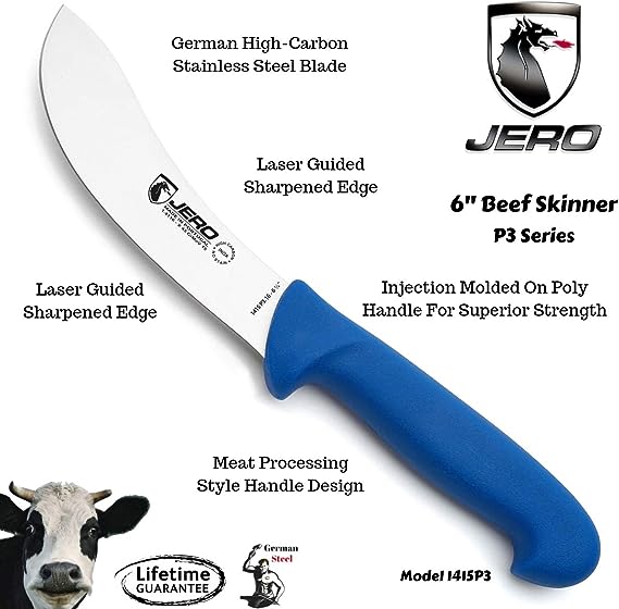 JERO Butcher Series P3 - 6" Beef Skinning Knife - Commercial Grade Butcher Knife