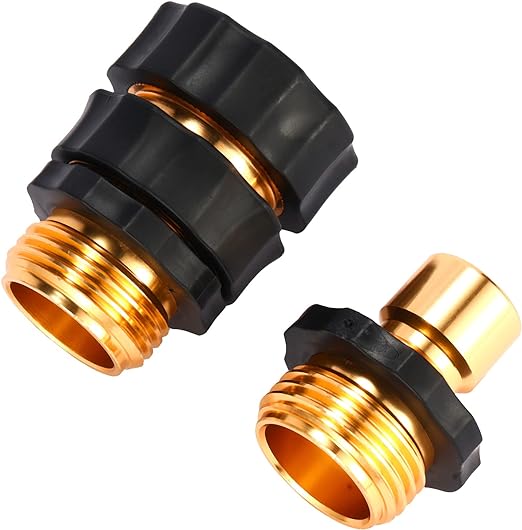 3/4 Inch Garden Hose Fitting Quick Connector Male and Female Set,2 Set